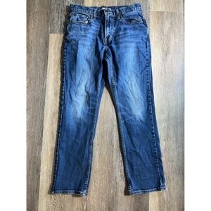 Old Navy Mens Straight Built-In Tough Flex Jeans Medium Wash 31x30 Blue Denim